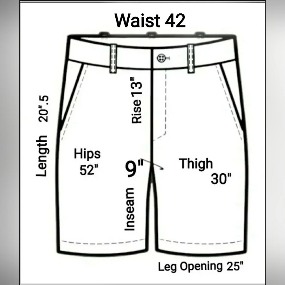 Preppy Shorts Resort Man 42 Casual Stretch Cotton Flat Front Golf Cruise  New